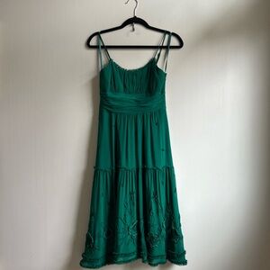 BCBGMaxAzria Emerald Green Spaghetti-Strap Midi Dress